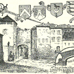 Illustration Tour Carrée et porte des Frères Mineurs- Date inconnue  Léopold CUCHET, Aubenas : Vieilles Maisons, 1918